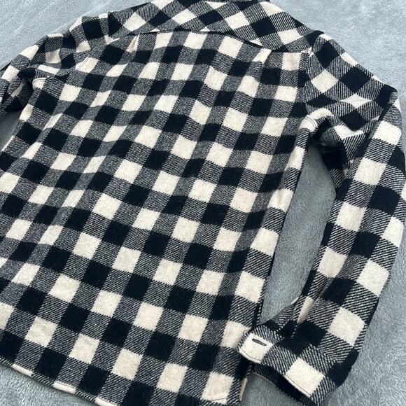 Woolrich S/M Women's Black, Ivory Plaid Shacket Shirt Jacket Wool Blend Button - Picture 16 of 16